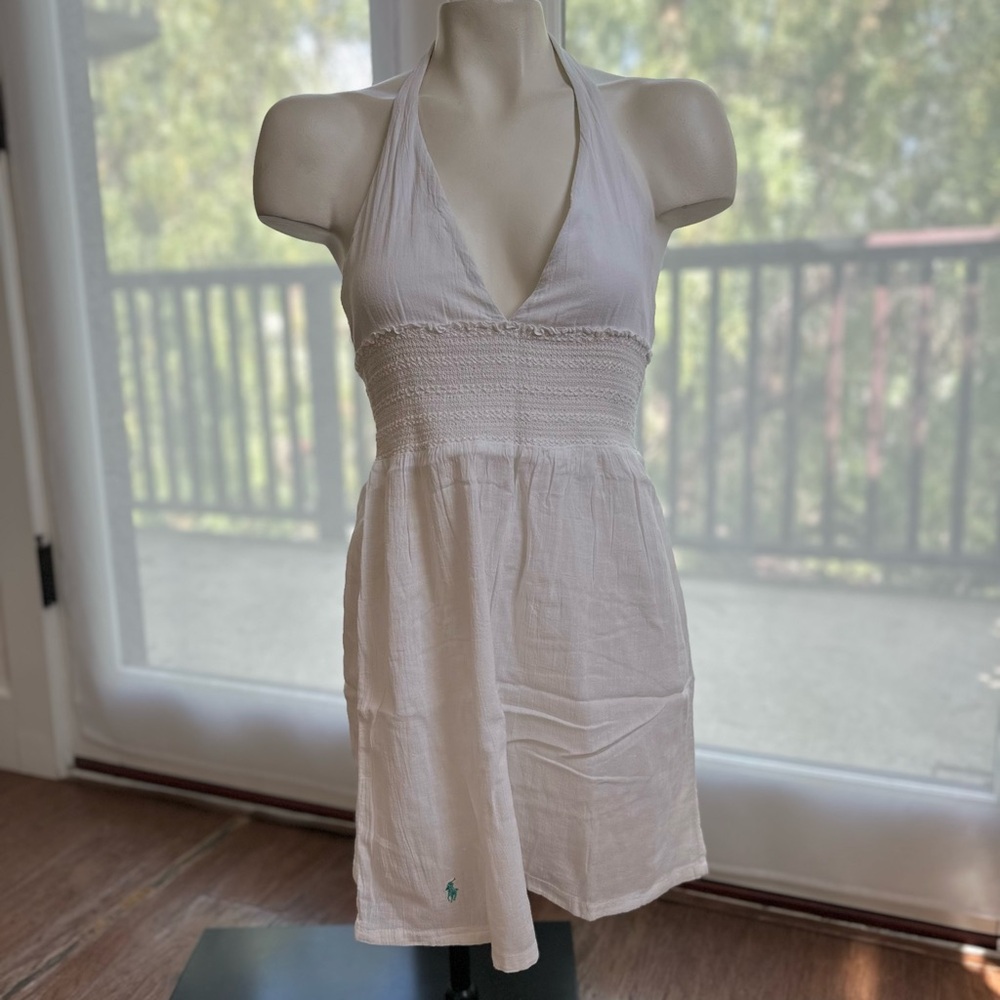 Ralph Lauren White Halter Swim Coverup